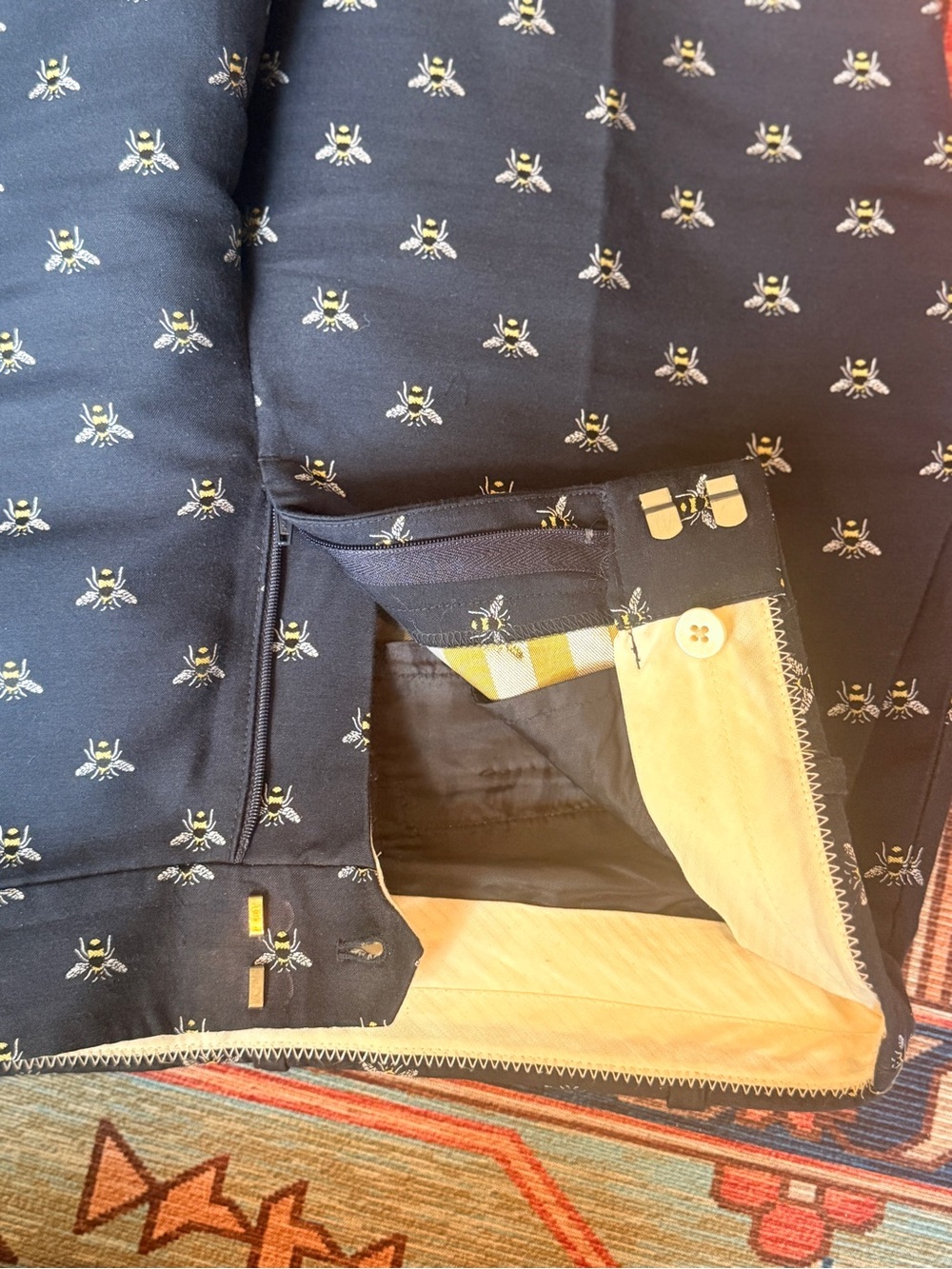 J. Crew Bumblebee Jacquard Cropped Pant size 2 - Picture 6 of 10